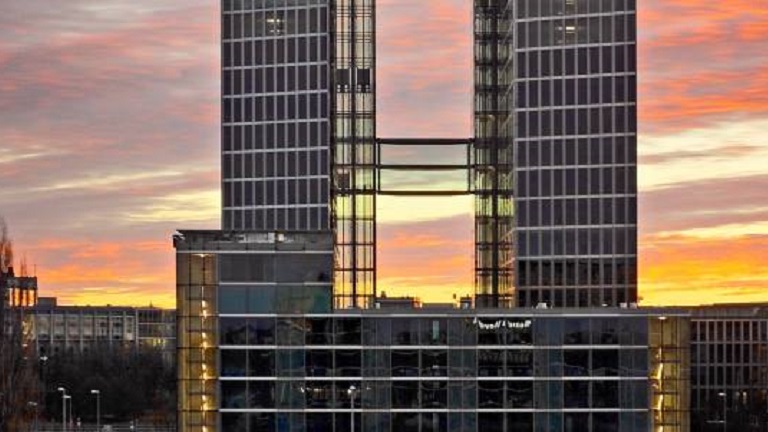 Image of the building during sunsets