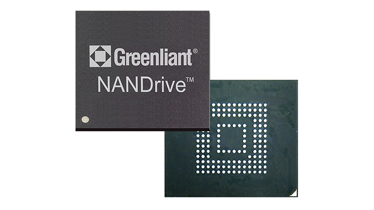 Greenliant eMMC NANDrive BGA SSDs - front and back side of the SSD