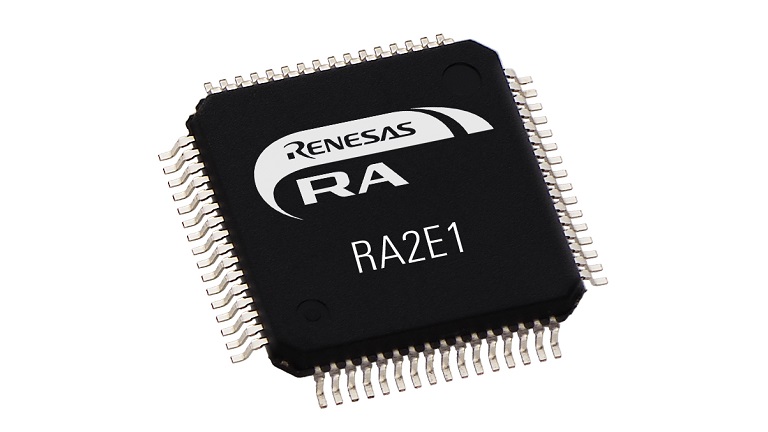 Renesas RA2E1 chip in 64-pin LQFP package
