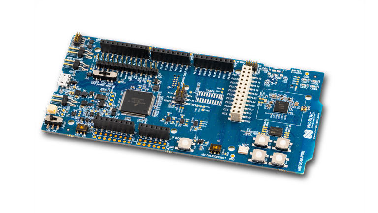 Nordic Semiconductor nRF5340 preview development kit - top side of the board