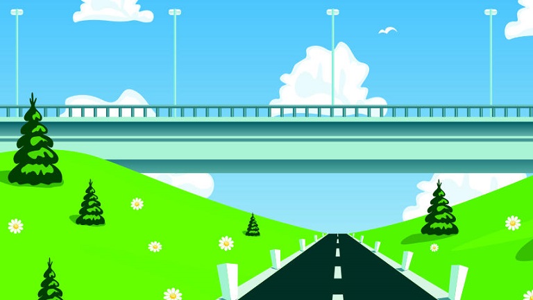 Image of the highway under the bridge