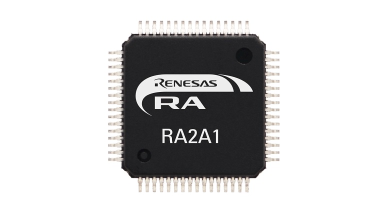 Front side of Renesas RA2A1 MCU