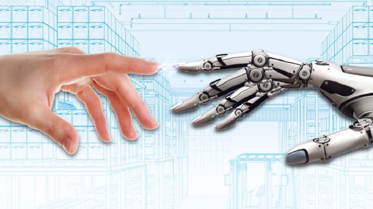 Image of the human and robotic hand