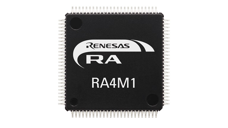 Top side of Renesas RA4M1 MCU