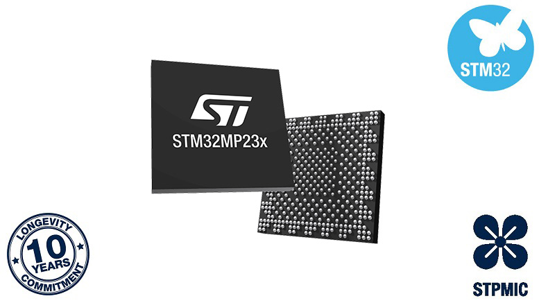 Front and back side of the STM32MP23
