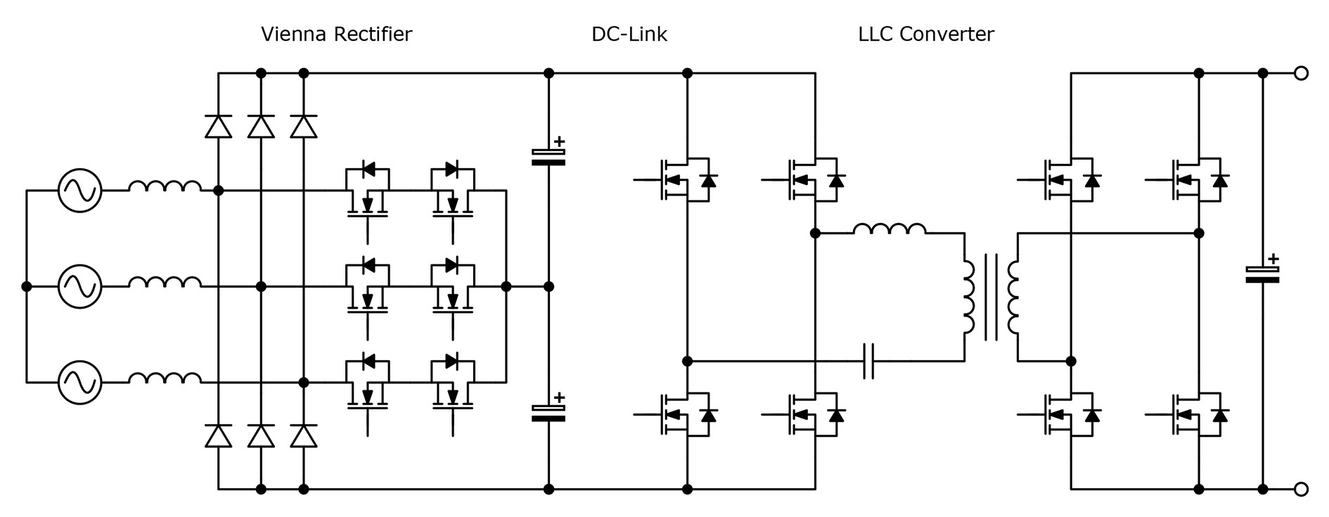 A typical DC EV charger arrangement