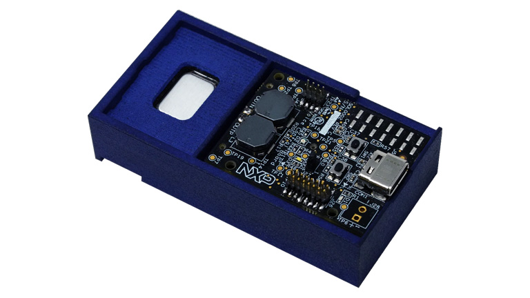 Offline voice control microcontroller with lid removed